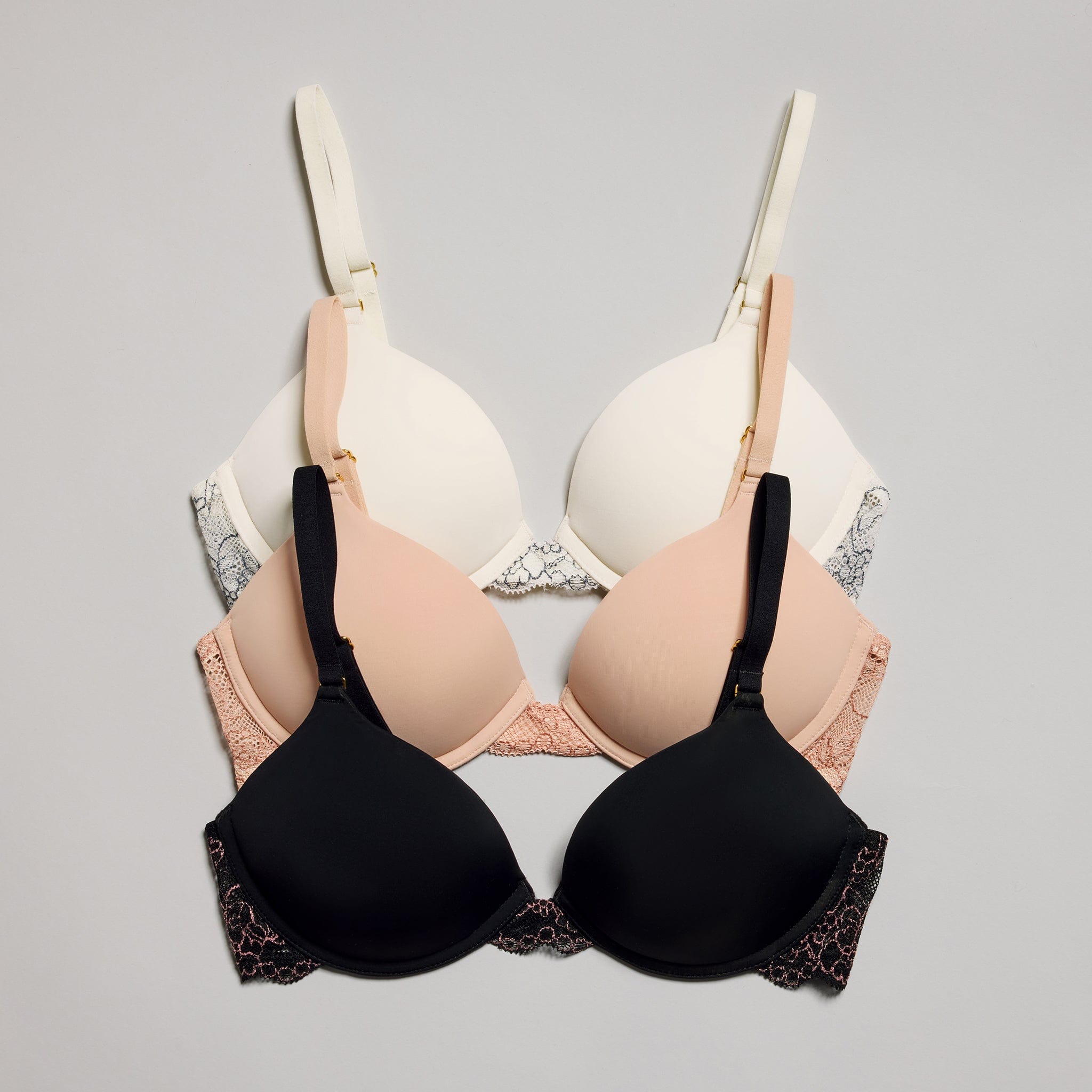 Smooth Lace Lift Up Bra Buff Two-Tone